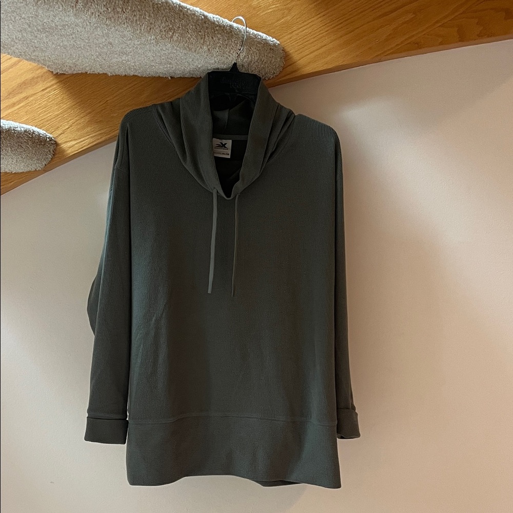 ZeroXposur Olive Green Ribbed Cowl Neck Pullover